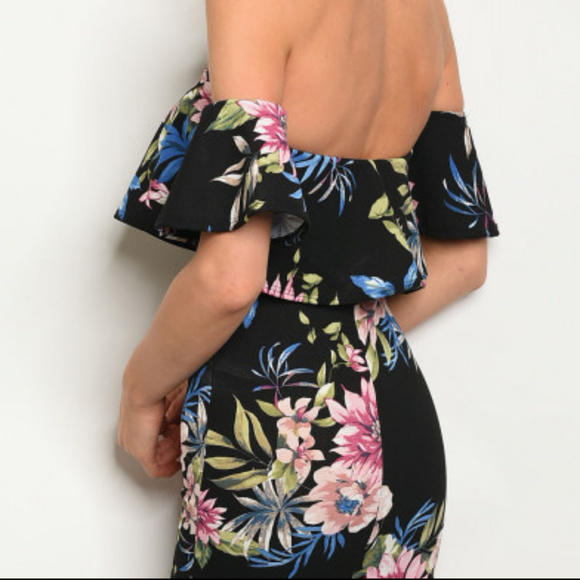 BLACK FLORAL DRESS - Picture 4 of 6